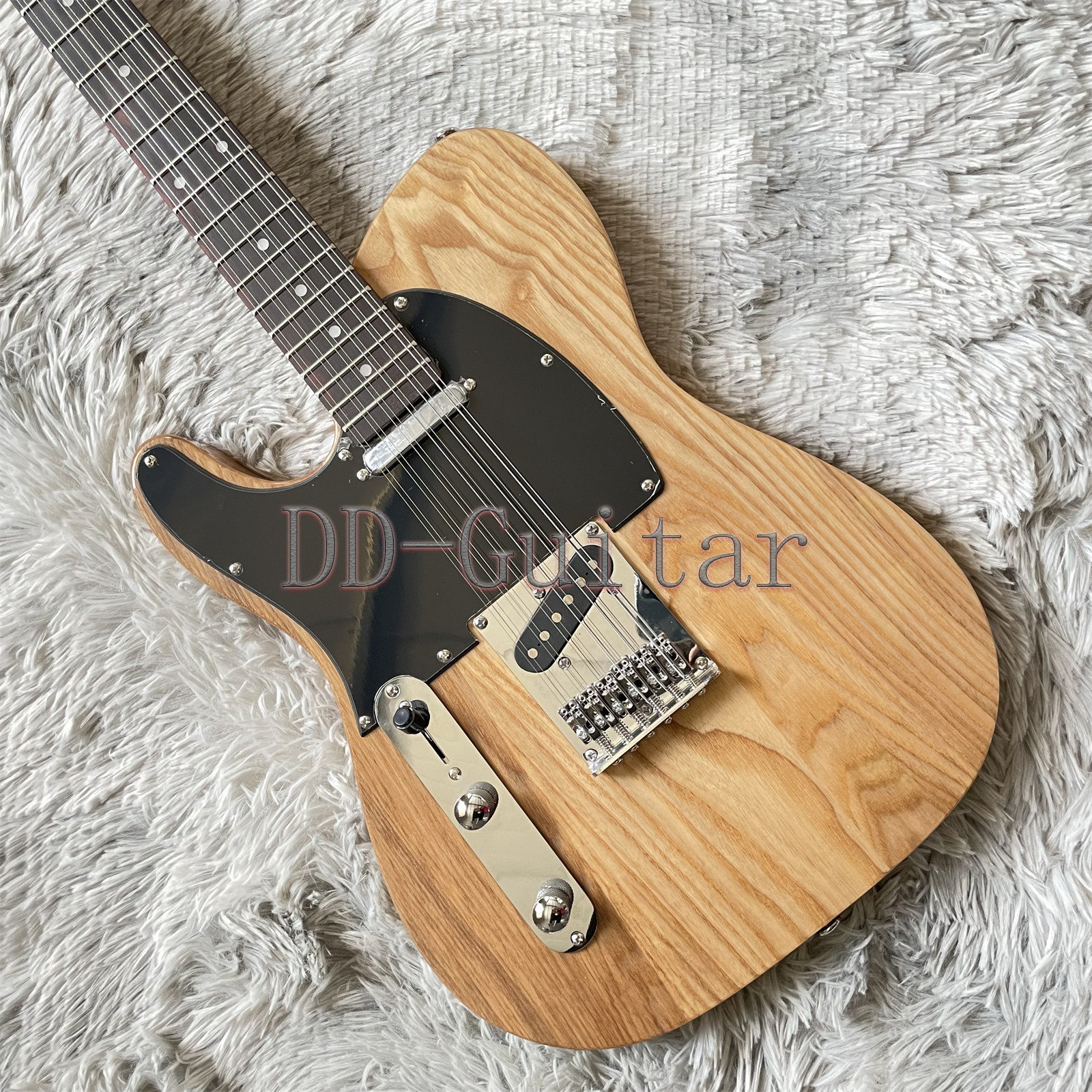 Custom 12Strings Left Handed TL Electric Guitar Fixed Bridge Dot Inlay Fast Ship