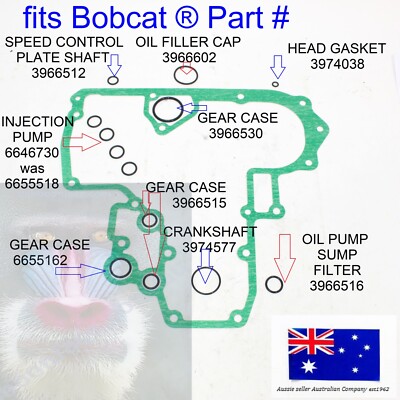 fits Bobcat Kubota Engine Motor O Ring Kit D1102 D1302 D1402 V1502 V1702 V1703