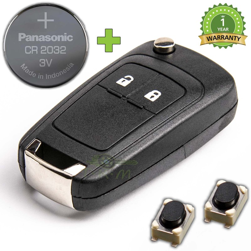 Cle Coque Pour Opel Insignia Corsa Zafira Astra Meriva + Cr2032 + 2x Bouton