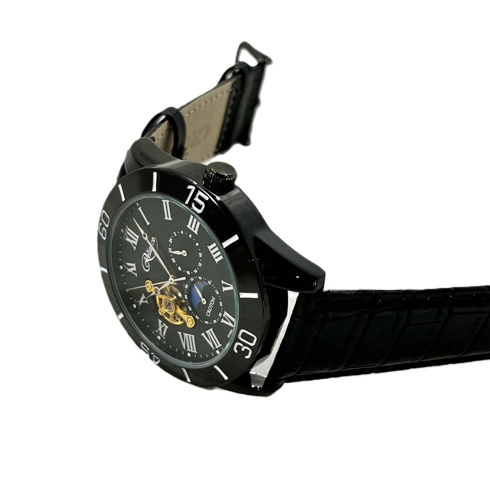 Pre-owned Croton Men's Watch Reliance Automatic Timepiece 306080 Black