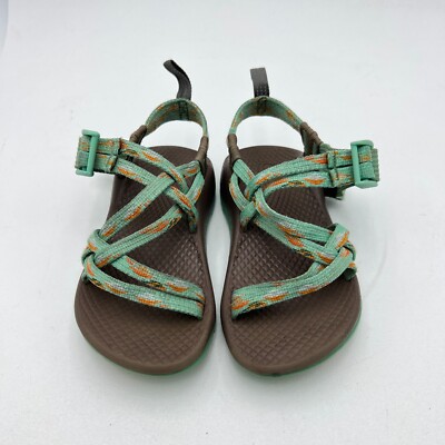 Chaco Sandals Toddler Size 10  Adjustable Strappy Hikin Kids ZX1 Green Orange