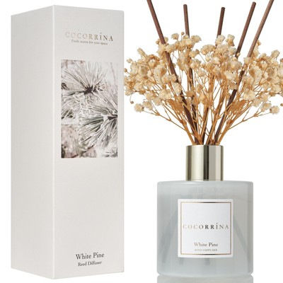 Cocorrna Reed Diffuser Sets 6.7 Oz White Pine Scented Diffuser With 8 Sticks Hom
