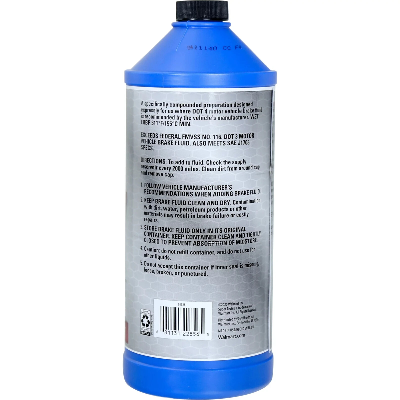 Super Tech Dot 4 Brake Fluid For Disc, Drum, and ABS Brake Systems - 32 oz