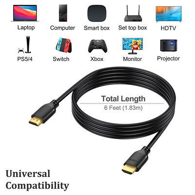 1-30 PACK HDMI Cable 8K 4K High Speed Cord 3 6 10 15 25FT 1080P HDTV Wire Lot US