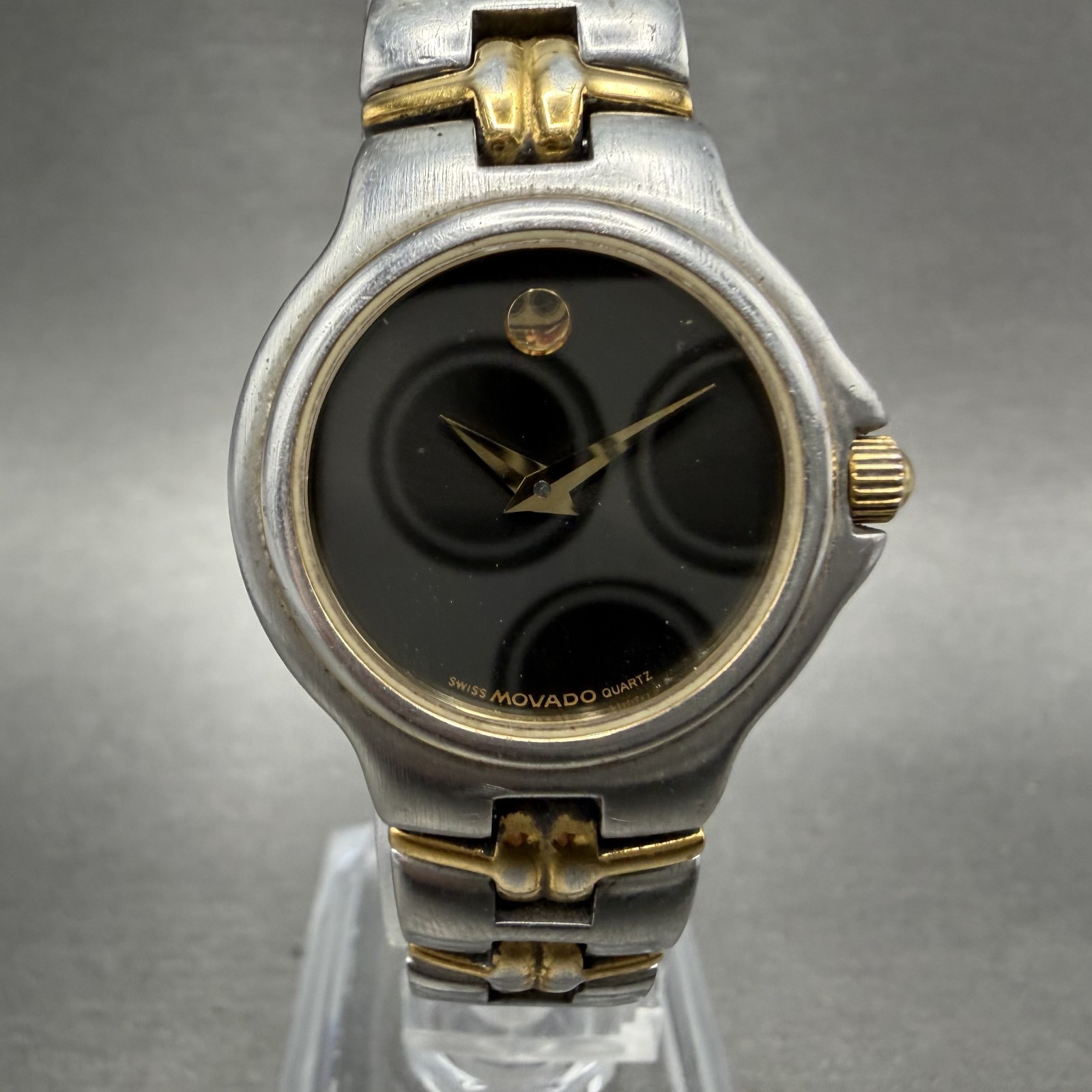 Movado Museum Watch Women 26mm Black Dial Two Tone Round 81.A1.827