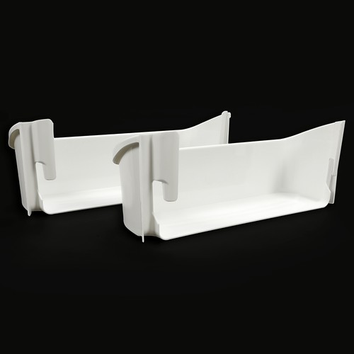 2-Pack 240323001 Door Bin Shelf White Lower ABS For Frigidaire Refrigerator