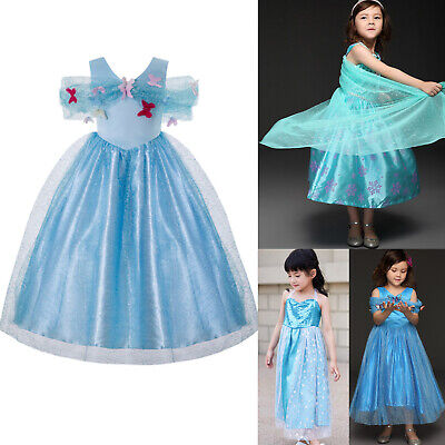 Kids Halloween Fancy Dress Sequin Cape Fairytale Flower Girl Cinderella Princess