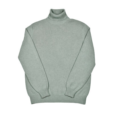 Pre-owned Brunello Cucinelli Men's 100% Cashmere Casual Turtleneck Sweater In Green