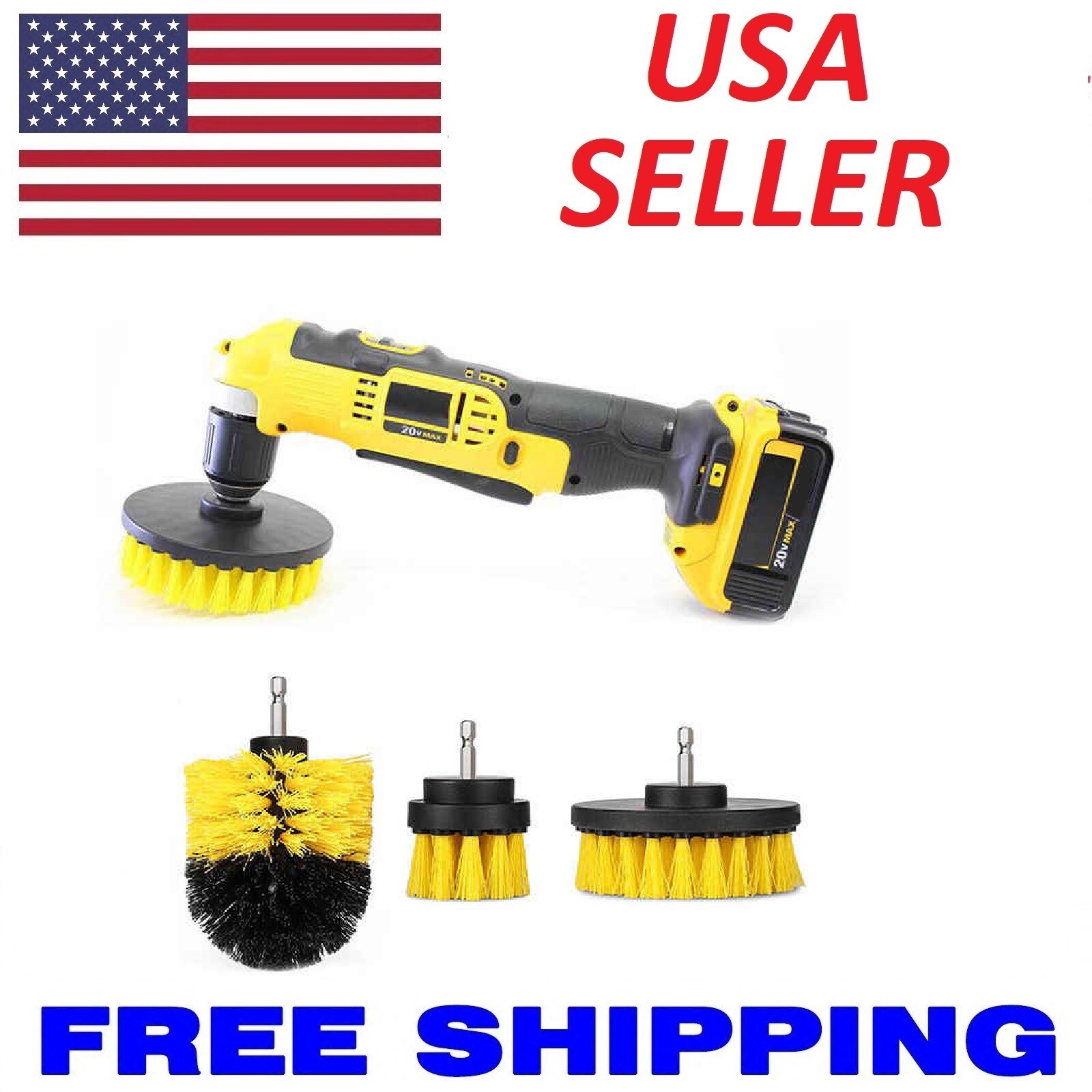 3PCS Drill Brush Power Scrubber Drill Attachments For Carpet Tile Grout Cleaning