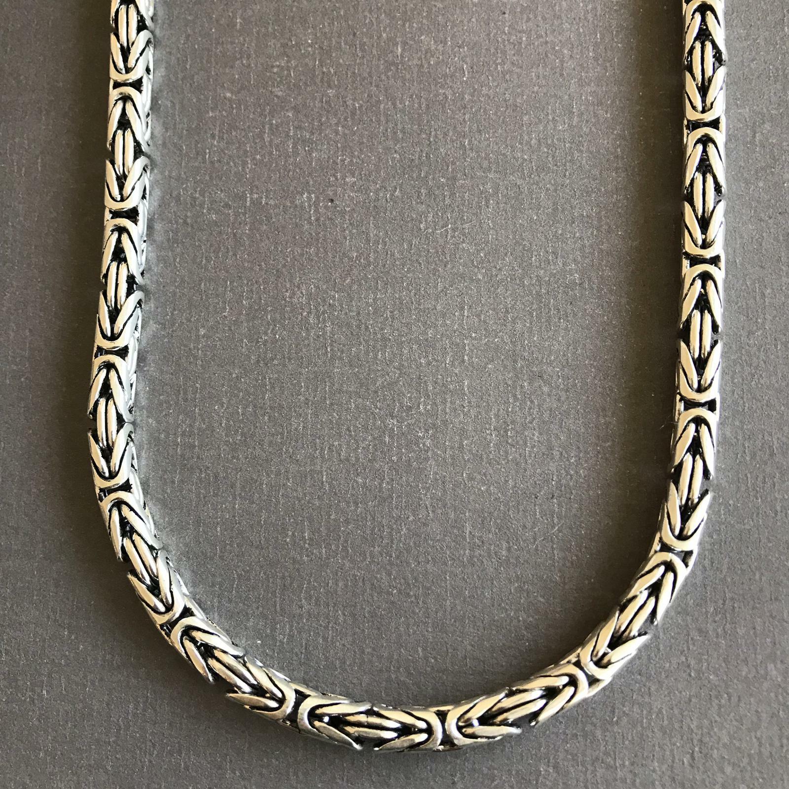 Pre-owned Handmade Mens Bali Byzantine Woven Chain Necklace 6.5mm 115gr 26inch 925 Sterling Silver