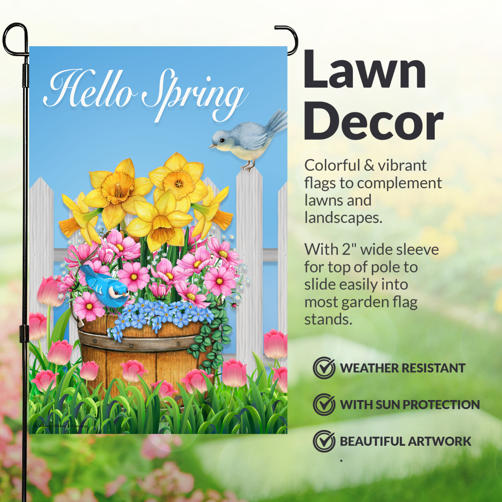 Garden Flags (Set of 10) 12x18 Inch Double Sided Yard Flags Seasons Holidays