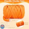 Chunky Yarn for Hand Knitting- Velvet Chenille Tube Yarns- Jumbo Yarns for Blankets, Pet Beds, Machine Washable (0.66 Lb/18.59 Yd), Easy No-Tool Arm Knitting and Crochet Project Yarn, Black