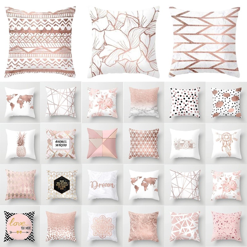 soft pink cushions