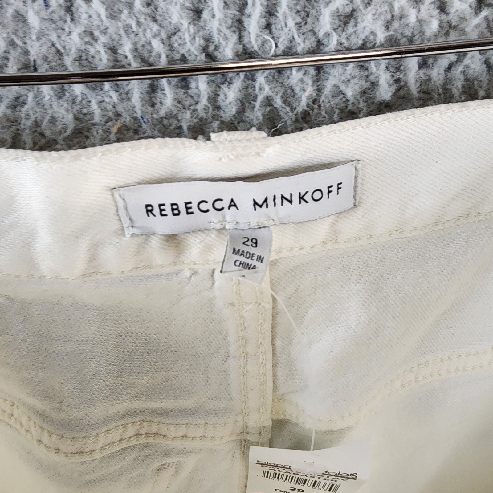 REBECCA MINKOFF Relaxed Cargo Pants Women's 29 Alabaster Zip & Button Closure - Picture 12 of 16
