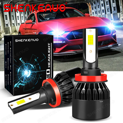 H11 LED Headlight Super Bright Bulbs Kit 6000K White Bright 20000LM HIGH/LO BEAM