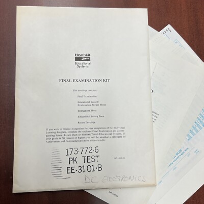Heathkit Zenith Education Systems Final Examination Kit EE.3101.B DC Electronics