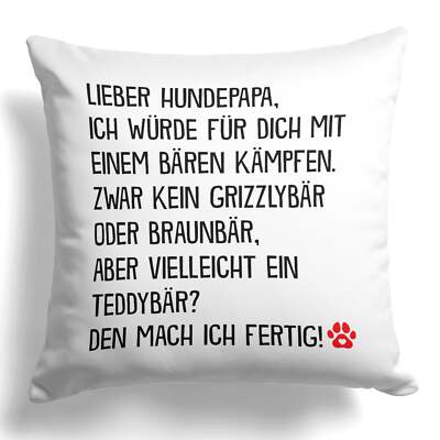 Hundepapa Geschenk Herrchen Hund Kissen Deko Männer Hundeliebe Couch