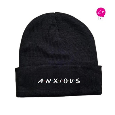 Anxious Gothic Alternative Skater Punk Rock Grunge Occult Emo Beanie Hat