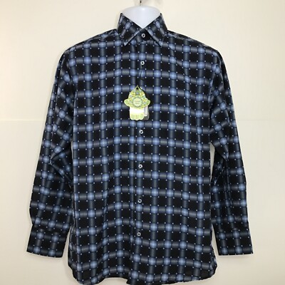 Visconti Black Men's Small Button Front Long Sleeve Designer Shirt NWT New 