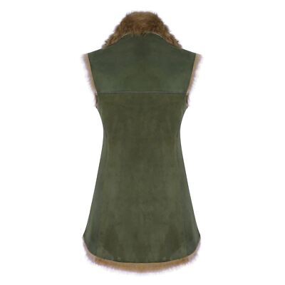 INFINITY DAMENJACKE 100% ECHTLEDER OLIVE SCHAFFELL TOSCANA DESIGN WINTER WARM