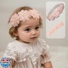 Rannyrena Cute Lace Flower Baby Girls Headband Elastic Floral Head Wrap Baby BirthdayTurban Hairband for Newborn Infant Toddler Kids (Pink C, Adjustable)