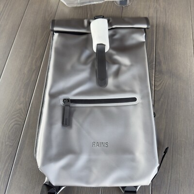 Rains Backpack Rolltop Rucksack RFID  Waterproof Space Gray Travel New with Tags
