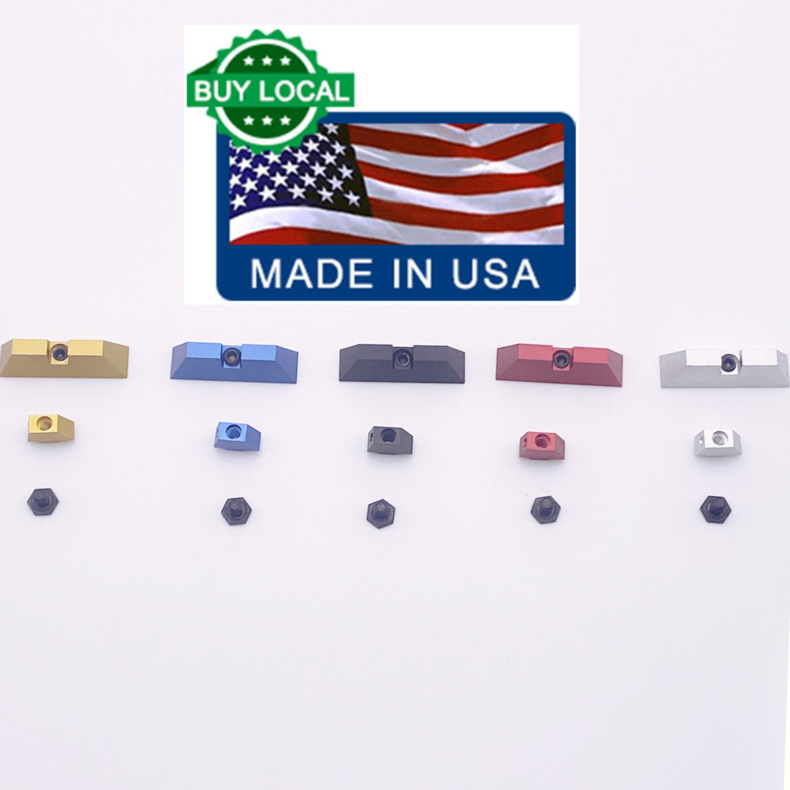 Front & Rear Sights For Glock 17 19 22 23 24 26 27 31 34 35 Anodized Aluminum