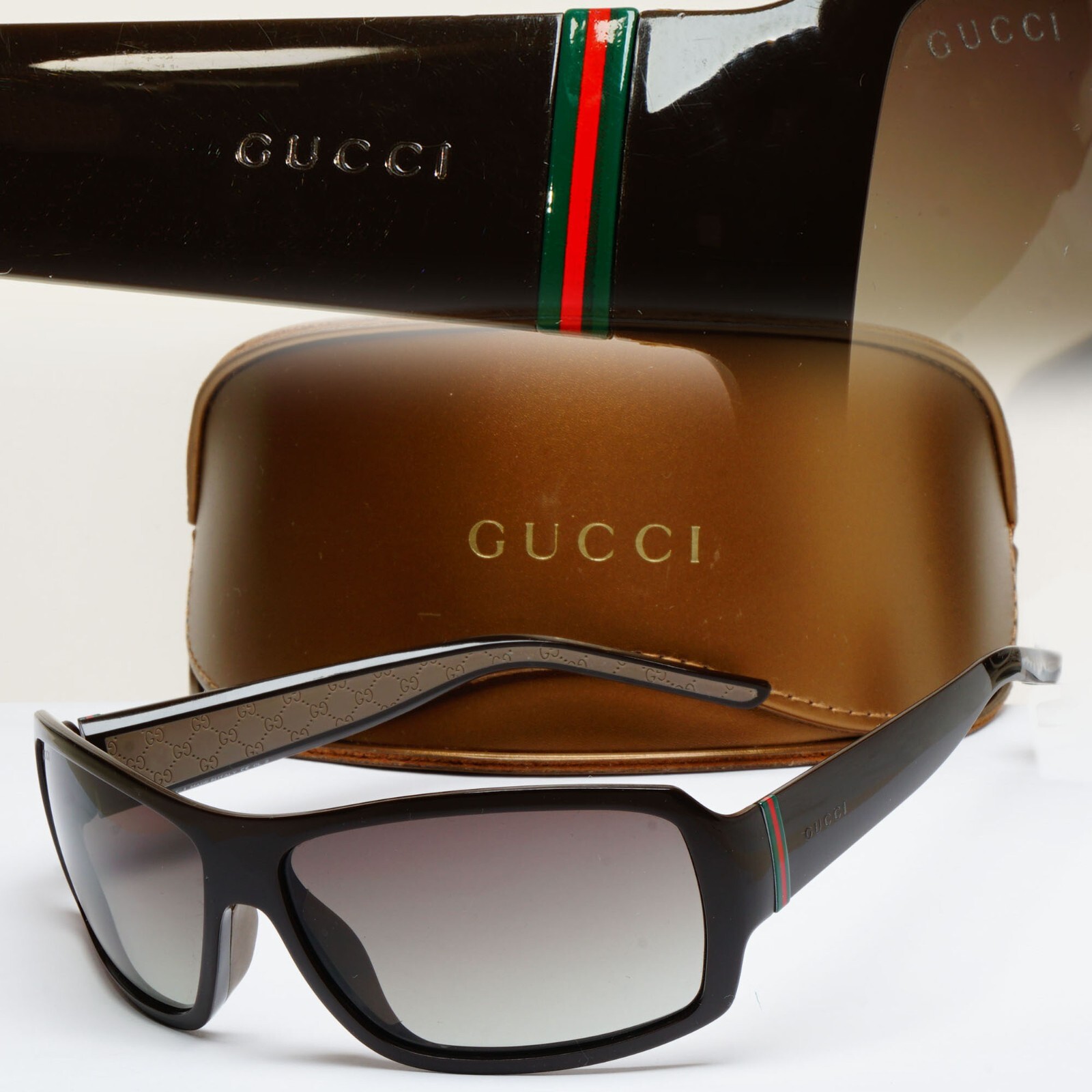 小物 GUCCI sunglasses vintage asianfit brown Gucci Vintage Authentic Sunglasses With Case, Black Frame
