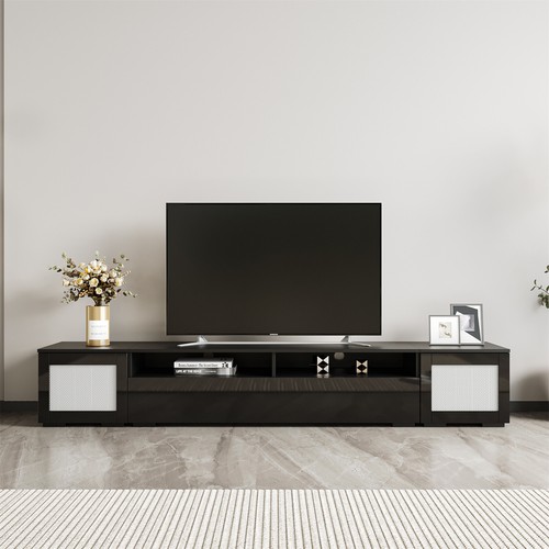 Tv Console Table Entertainment Center With Led Lights For Tv