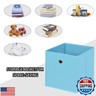 NieEnjoy Foldable Storage Cubes Bins ,11 Inch Cloth Storage Cube Fabric Storage Box Cubes Organizer Baskets with Dual Handles for Home Organizer Set of 3 (Blue)