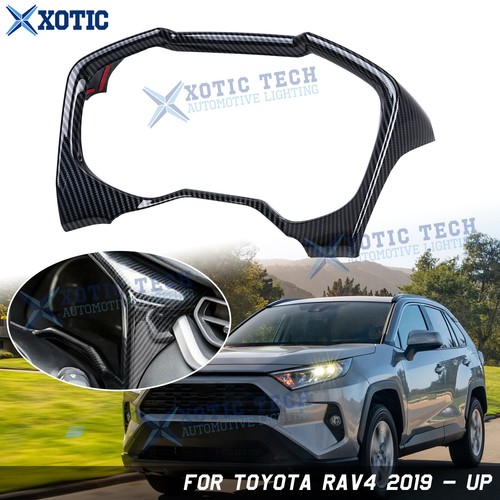 For Toyota RAV4 2019-2025 Carbon Fiber Pattern Dashboard Instrument Frame Cover