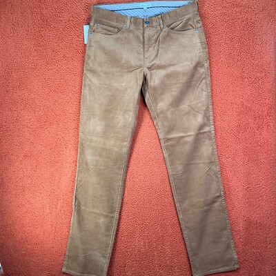 PETER MILLAR Mens Superior Soft Corduroy Five Pocket Pants SIZE 34 Brown $165