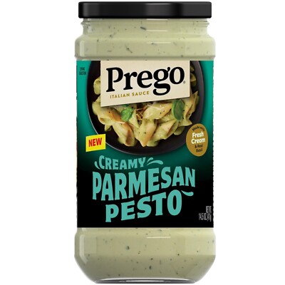 Prego Creamy Parmesan   Pesto Pasta Sauce, 14.5 oz Jar (Pack of 3)