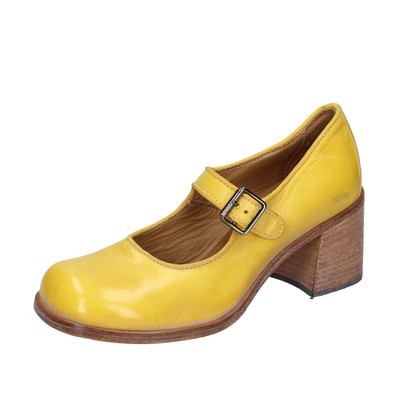 shoes women MOMA pumps yellow leather 47403L VINTAGE EX446