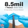 Raxwell Nitrile Gloves - Chemical Resistant Dishwashing Gloves - Textured Grip Waterproof Work Gloves - Heavy Duty Extended Cuff Protection - Large, Blue, 50 Count, 8.5 Mil