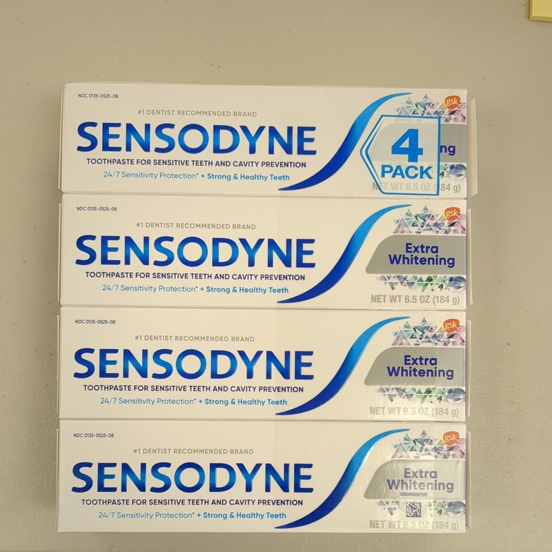 SENSODYNE Extra Whitening Toothpaste 6.5 oz Each (4 PACK) FAST