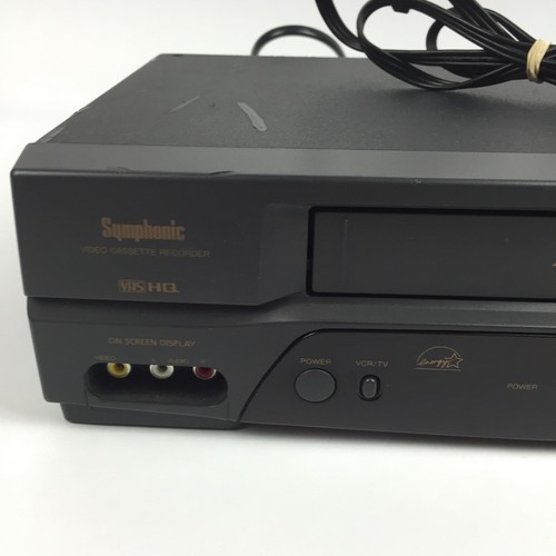Symphonic SL2960 W/ Cables Black 4-Head Hi-Fi VHS VCR Video Cassette Recorder