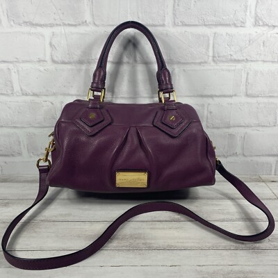 Marc Jacobs NY Leather Top Handle Cross Body Bag in Aubergine
