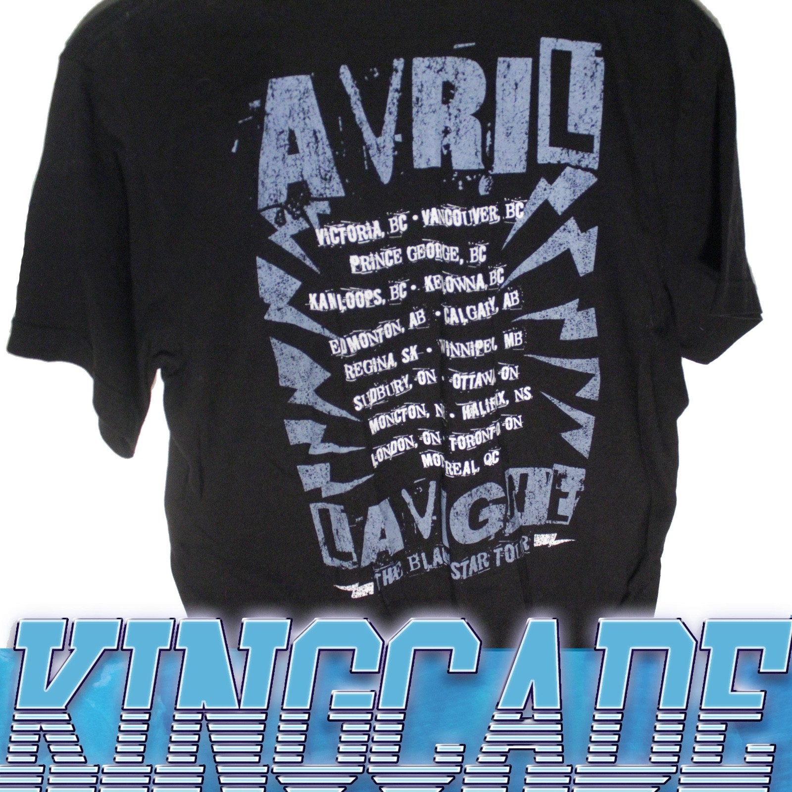 Rare Avril Lavigne Canadian Black Star Concert Tour 2011 T-Shirt Size Large