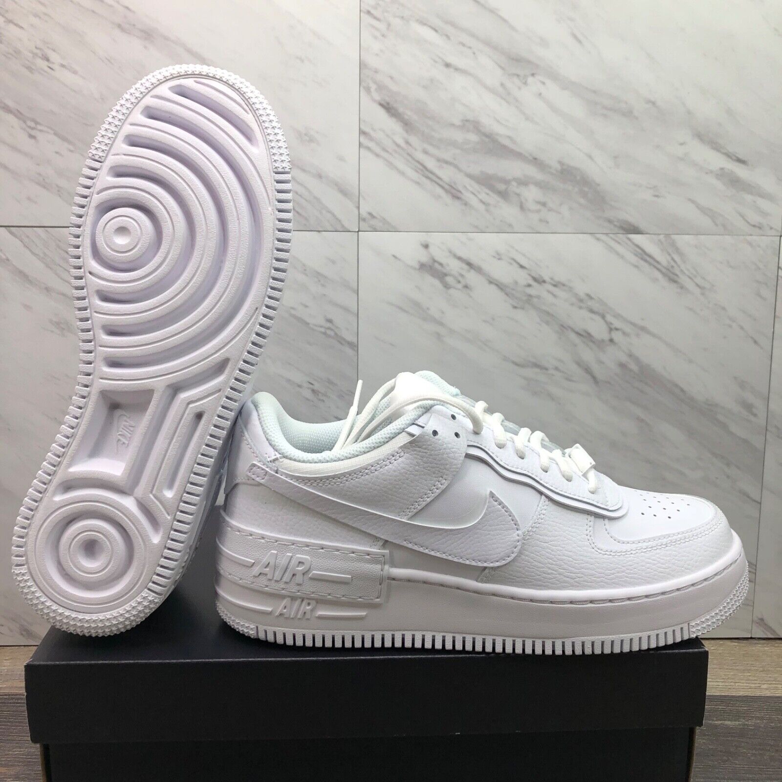 Nike Air Force 1 Shadow Casual Sneakers 'Triple White Nike Air Force 1 Shadow Casual Sneakers 'Triple White