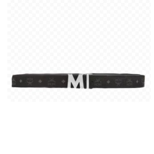 Pre-owned Mcm Claus Reversible Belt - Black, Silver Buckle Mxbaavi01bk001