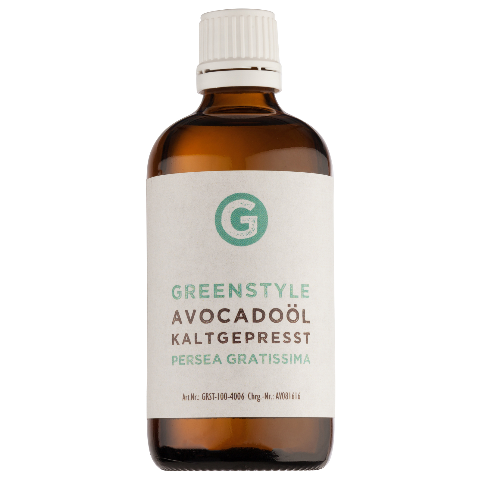 Avocadoöl kaltgepresst 100ml in Glasflasche von greenmade