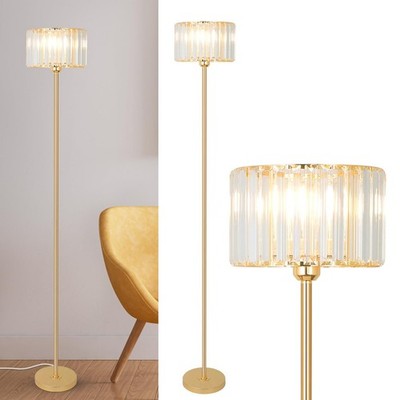Rayofly Floor Lamps Modern Glass Shade Brass Base – Gold
