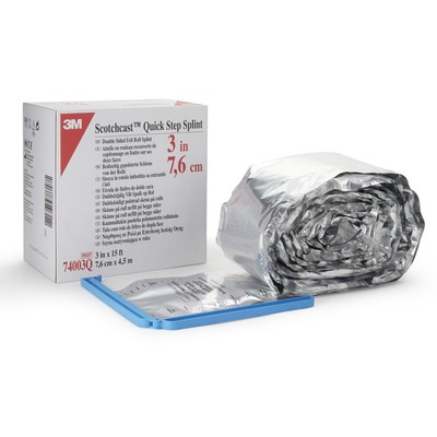 3M Scotchcast Quick Step Double Sided Felt Padded Splint Roll 3'' x 15' White  2
