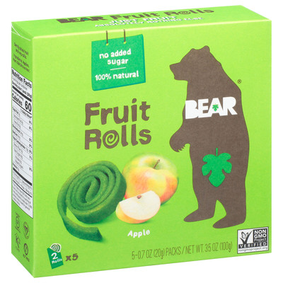Bear Yoyo Fruit Roll Apple No Added Sugar 3.5 Oz (Pack of 6)