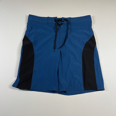 Ocean Pacific OP Board Shorts Men s 34 Blue Black Flex 4-Way Stretch Performance
