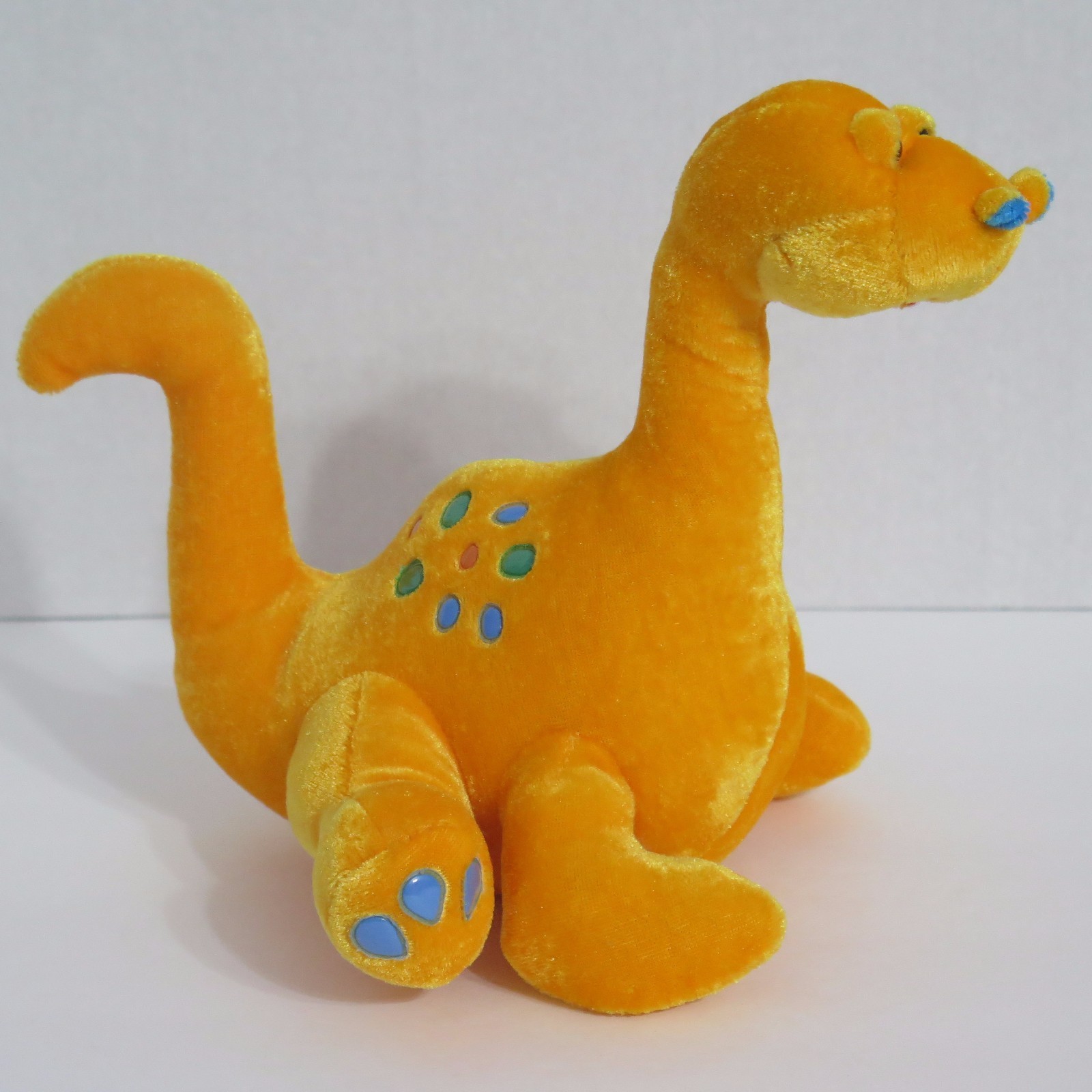 BJ Toy Co Orange Dinosaur Nessie Plush Stuffed Animal 9 inches