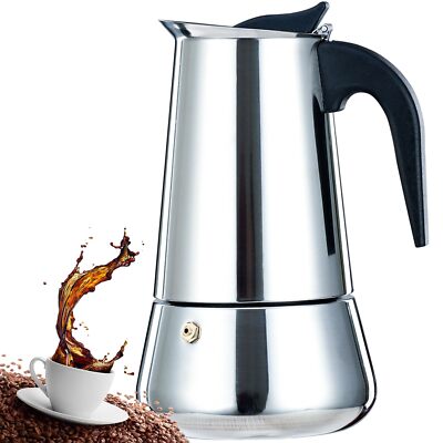 2 Cup 100ML 3.3oz Stovetop Espresso Maker Stainless Steel Moka Pot Espresso M...