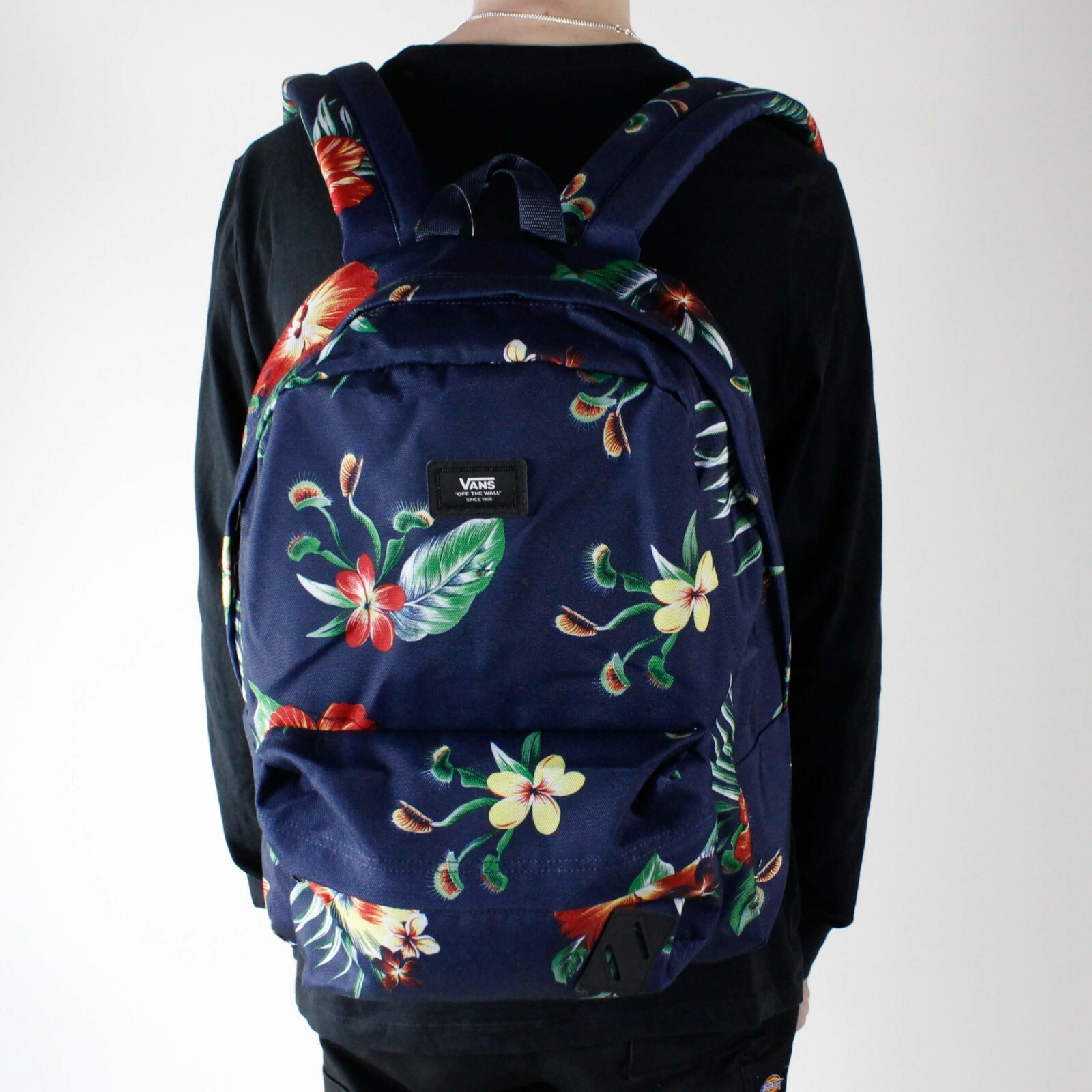 vans old skool floral backpack