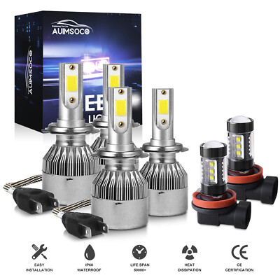 Para For Hyundai Sonata 2011- 2013 2014 faro LED + Kit de bombillas antiniebla